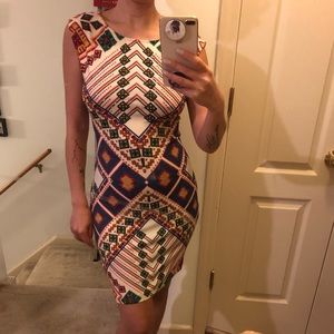 Open back body con dress